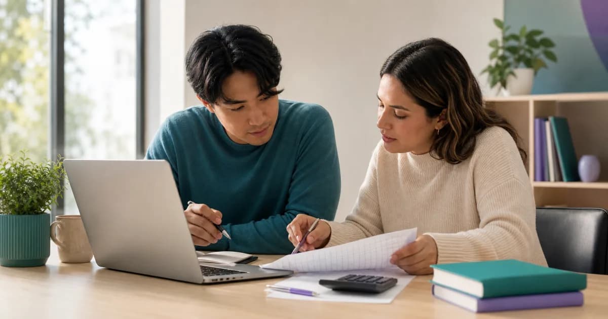 Accounting class help with a tutor reviewing financial coursework.