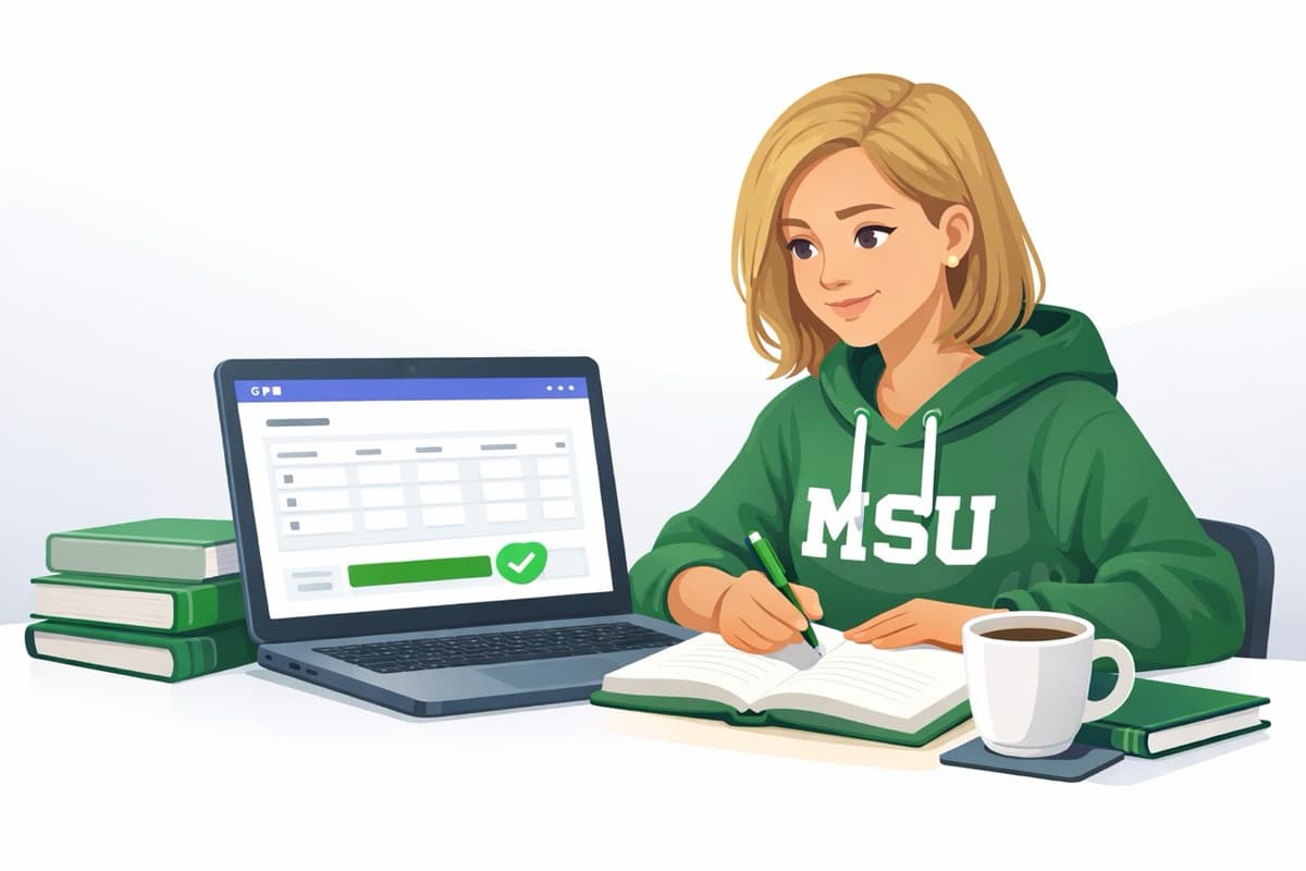 Michigan State University students using the MSU GPA calculator to track academic progress and plan their semester