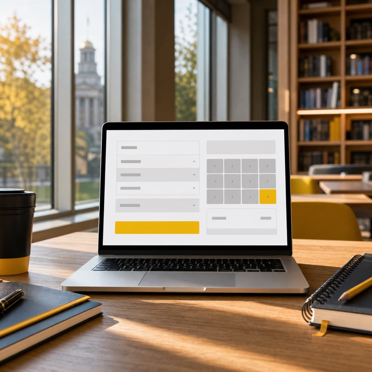 Laptop showing a GPA calculator for University of Iowa students